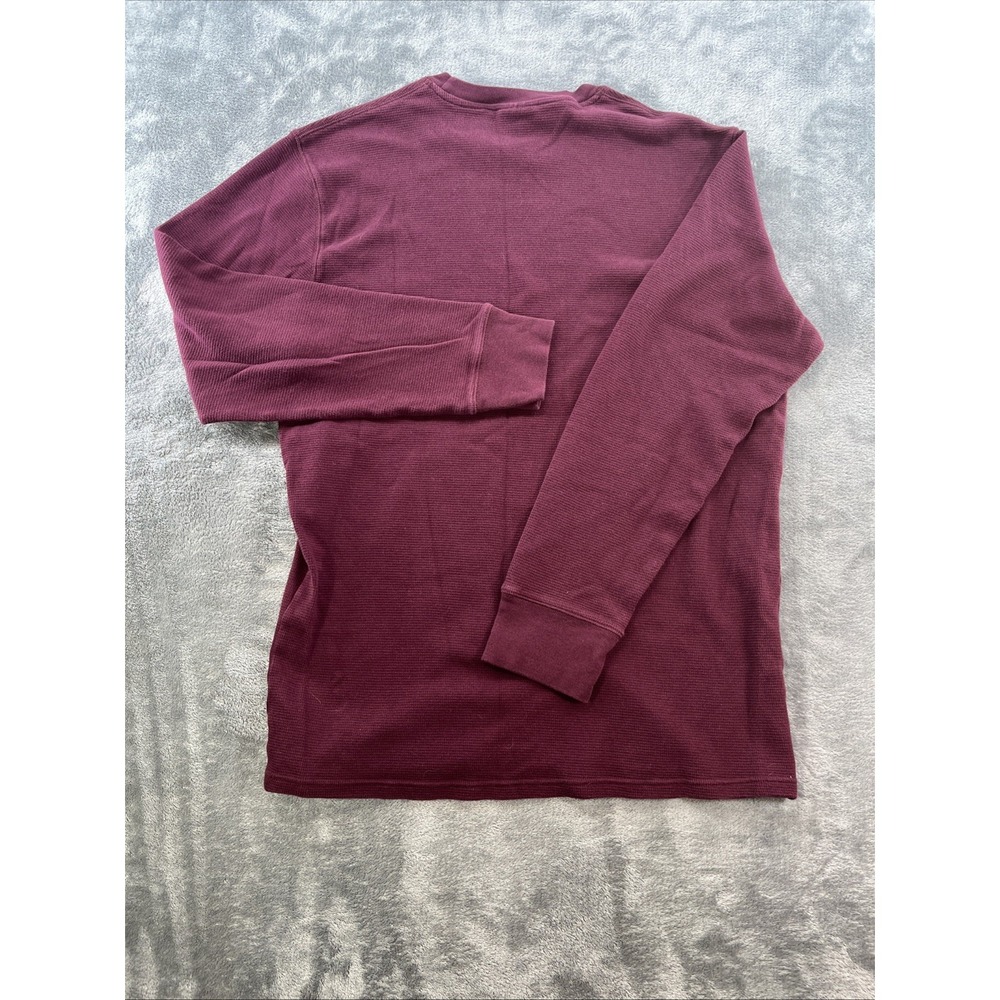 Polo Ralph Lauren Shirt Mens XL Maroon Waffle Knit Thermal Sleepwear Long Sleeve - Picture 7 of 7